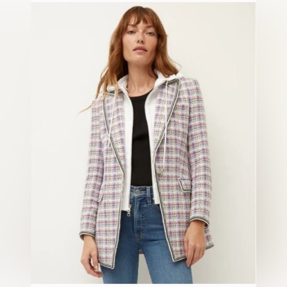 Veronica Beard Etney tweed Dickey blazer jacket in lavender multi - Picture 2 of 12